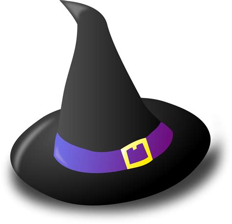 Witch hat adorned in black and gold